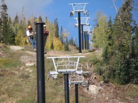 A lift under construction at Brian Head, Utah.