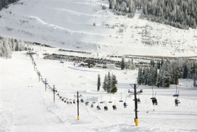 Skiing Lookout Pass early season