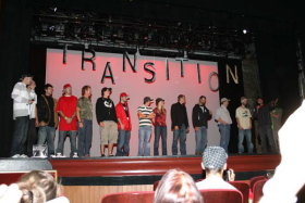 NEPSA entrants on stage at a previous Video Awards event.