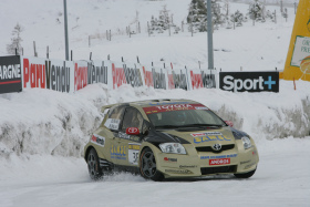 Toyota Auris driven by Olivier Panis with Bertrand Balas earlier this year at the Trophy Andros event in Alpe d'Huez.