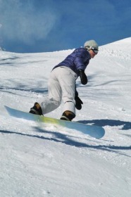 Riding the snow at Sugar Mountain.