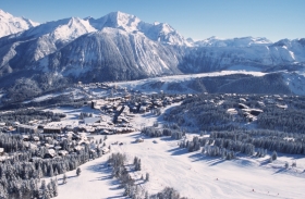 Scenic view of Courchevel ski resort.