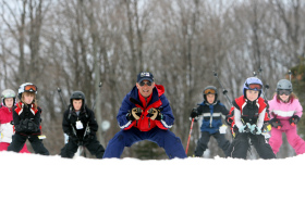 Michigan fourth graders learn to ski. 