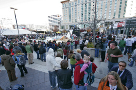 Fans of flakes turn out to celebrate and pray for snow.