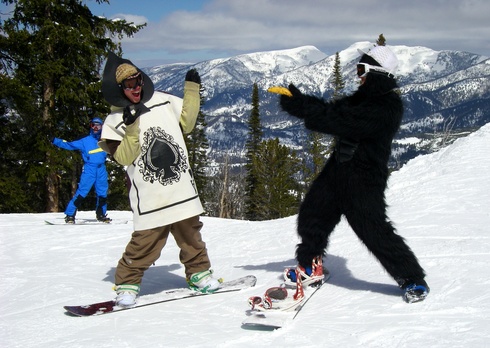 Closing weekend at Moonlight Basin is more fun than a barrel of gorillas and an ace up the sleeve combined!  Photo by Benjamin Daniel, Mountain Reporter 